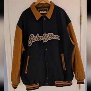 Extremely Rare Schott NYC Leather Varsity Jacket In 4X